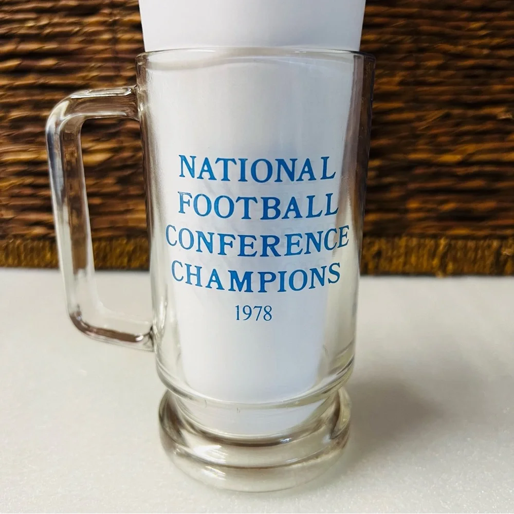 VINTAGE 1978 - 1979 Dallas Cowboys Super Bowl XIII NFC Champions Glass Beer Mug